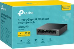 Коммутатор TP-Link LS105GP (L2) 5x1Гбит/с 4PoE 65W неуправляемый