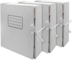 Папка архивная 2 завязки Silwerhof микрогофрокартон корешок 75мм белый (упак.:3шт)