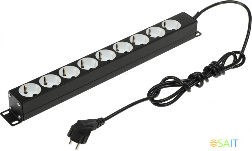 Блок распределения питания ЦМО БР-9П-Ш-9005 гор.размещ. 9xSchuko базовые 10A Schuko 2м