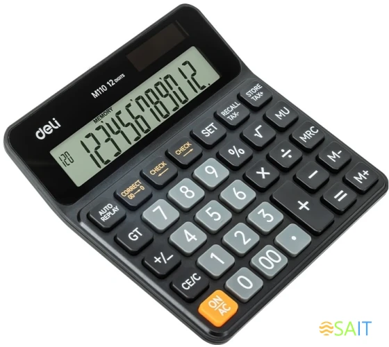 Калькулятор настольный Deli Askend EM110 черный 12-разр.