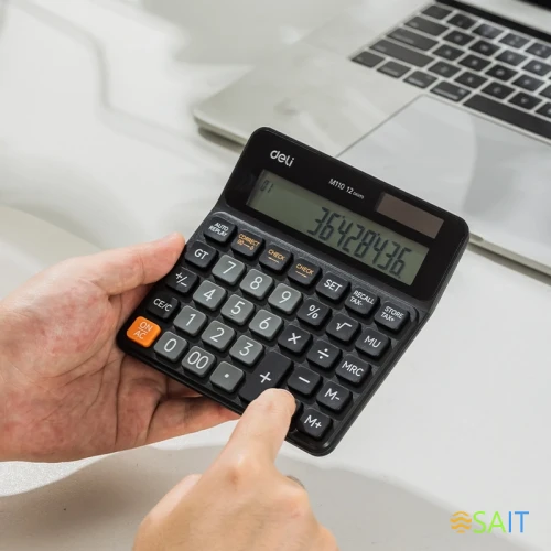 Калькулятор настольный Deli Askend EM110 черный 12-разр.