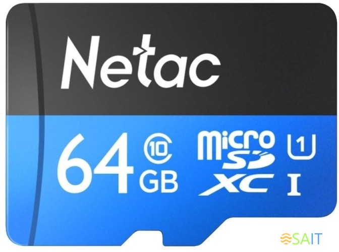 Флеш карта microSDXC 64GB Netac NT02P500STN-064G-R P500 + adapter