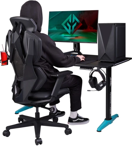 Кресло игровое GMNG GG-CH210B черный сиденье черный кожзам с подголов. крестов. пластик черный пластик черный