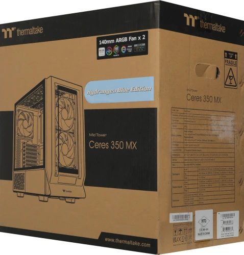 Корпус Thermaltake Ceres 350 MX Hydrangea голубой без БП E-ATX 2x140mm 2xUSB3.0 audio bott PSU