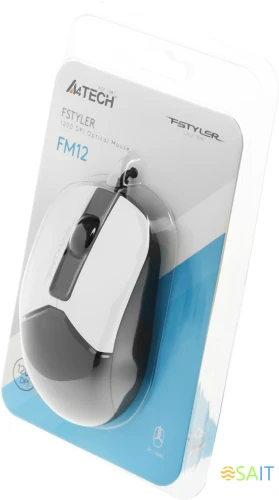 Мышь A4Tech Fstyler FM12 Panda белый/черный оптическая 1200dpi USB 3but