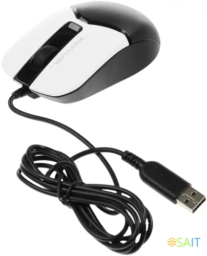 Мышь A4Tech Fstyler FM12 Panda белый/черный оптическая 1200dpi USB 3but