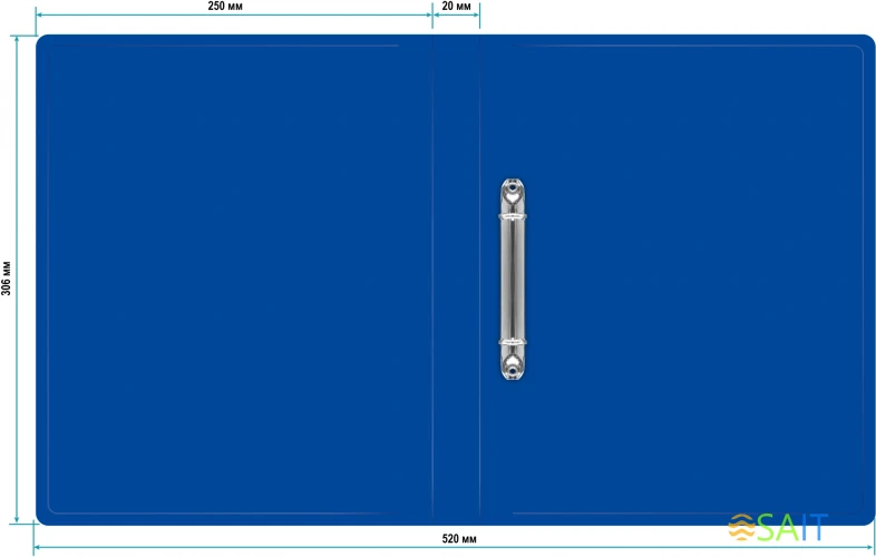 Папка на 2-х кольцах Silwerhof Eco A4 пластик 0.5мм кор.18мм синий