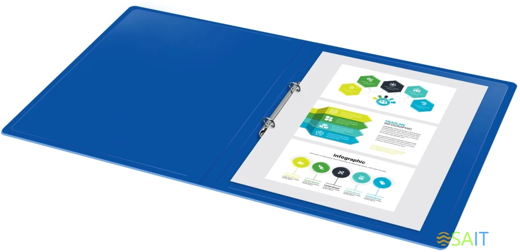 Папка на 2-х кольцах Silwerhof Eco A4 пластик 0.5мм кор.18мм синий