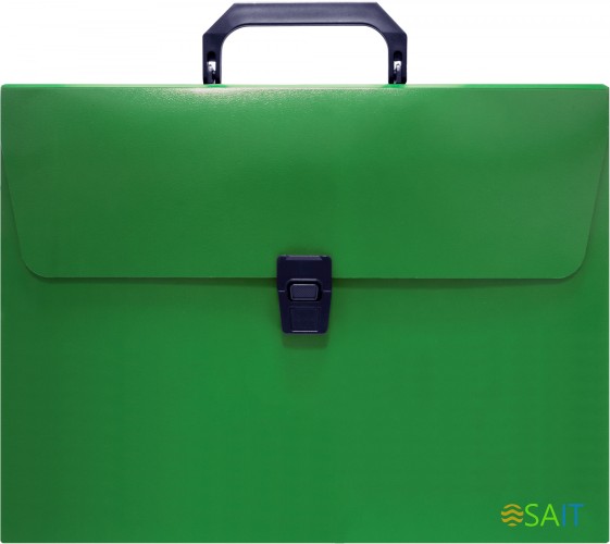 Портфель Бюрократ -BPP01GRN 1 отдел. A4 пластик 0.7мм зеленый
