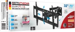 Кронштейн для телевизора Arm Media PT-16 черный 22"-65" макс.40кг настенный поворотно-выдвижной и наклонный