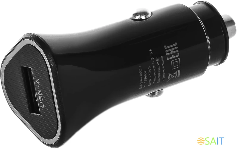Автомобильное зар./устр. Buro BUCL1 18W 3A (QC) USB-A универсальное черный (BUCL18P100BK)
