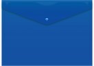 Конверт на кнопке Бюрократ -PK803ANBLU A4 непрозрачный пластик 0.18мм синий