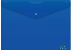 Конверт на кнопке Бюрократ -PK803ANBLU A4 непрозрачный пластик 0.18мм синий