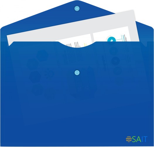 Конверт на кнопке Бюрократ -PK803ANBLU A4 непрозрачный пластик 0.18мм синий