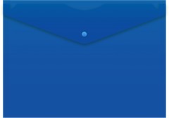 Конверт на кнопке Бюрократ -PK803ANBLU A4 непрозрачный пластик 0.18мм синий