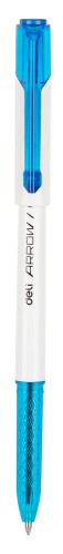 Ручка шариков. Deli Arrow EQ23-BL белый/голубой d=0.7мм син. черн. (1шт)