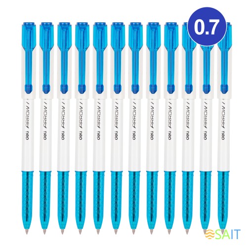 Ручка шариков. Deli Arrow EQ23-BL белый/голубой d=0.7мм син. черн. (1шт)