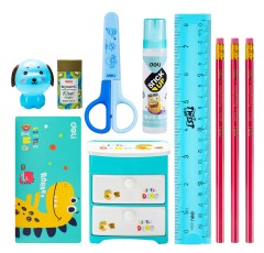 Настольный набор Deli EH452 (9 предметов) пластик ассорти