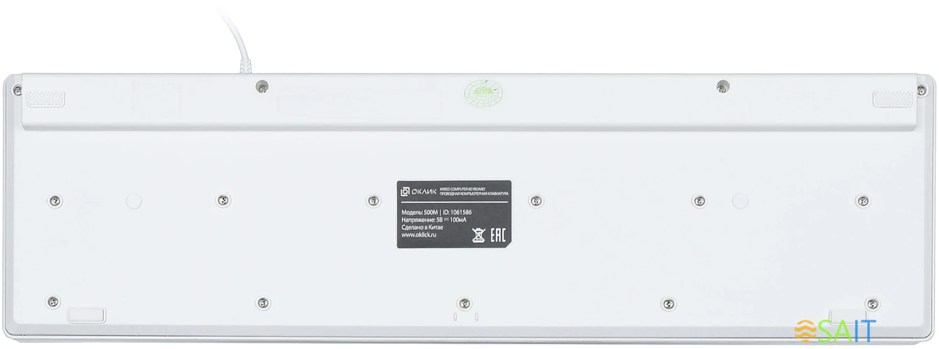 Клавиатура Оклик 500M белый USB slim Multimedia