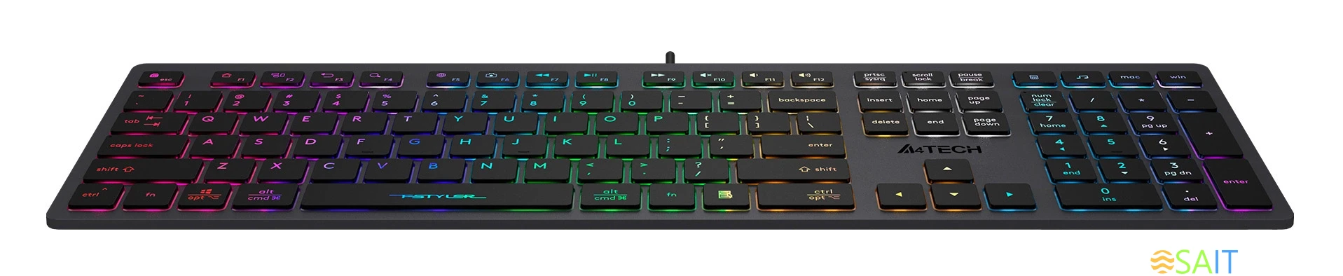 Клавиатура A4Tech Fstyler FX60 серый USB slim LED (FX60 GREY / NEON)