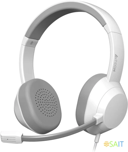 Наушники с микрофоном A4Tech Fstyler FH150U белый/серый 2м накладные USB оголовье (FH150U WHITE)