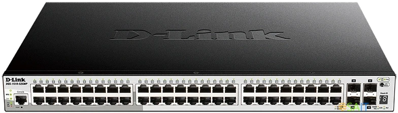 Коммутатор D-Link DGS-1510-52XMP DGS-1510-52XMP/A2A (L2+) 48x1Гбит/с 4SFP+ 48PoE 370W управляемый