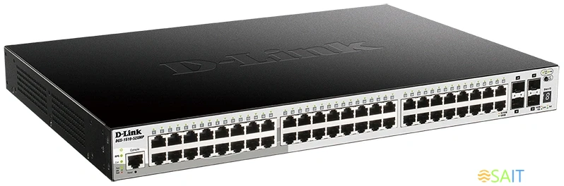 Коммутатор D-Link DGS-1510-52XMP DGS-1510-52XMP/A2A (L2+) 48x1Гбит/с 4SFP+ 48PoE 370W управляемый