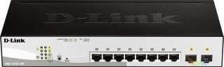 Коммутатор D-Link DGS-1210-10P/F3A (L2) 8x1Гбит/с 2SFP 8PoE 65W настраиваемый