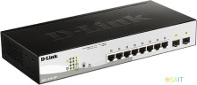 Коммутатор D-Link DGS-1210-10P/F3A (L2) 8x1Гбит/с 2SFP 8PoE 65W настраиваемый