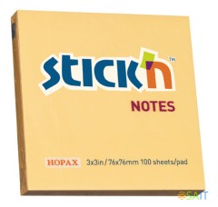 Блок самоклеящийся бумажный Stick`n 21391 76x76мм 100лист. 70г/м2 пастель оранжевый