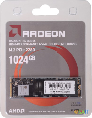 Накопитель SSD AMD PCIe 3.0 x4 1TB R5MP1024G8 Radeon M.2 2280
