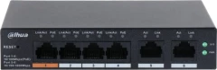 Коммутатор Dahua DH-CS4006-4ET-60 (L2) 4x100Мбит/с 2xКомбо(1000BASE-T/SFP) 30W управляемый