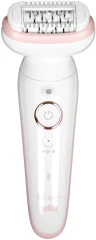 Эпилятор Braun SES9-030 скор.:2 насад.:3 от электр.сети от аккум. белый/розовый