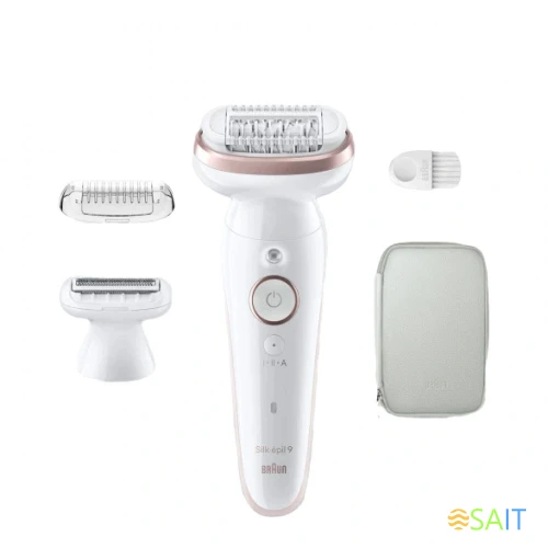 Эпилятор Braun SES9-030 скор.:2 насад.:3 от электр.сети от аккум. белый/розовый