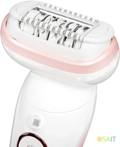 Эпилятор Braun SES9-030 скор.:2 насад.:3 от электр.сети от аккум. белый/розовый