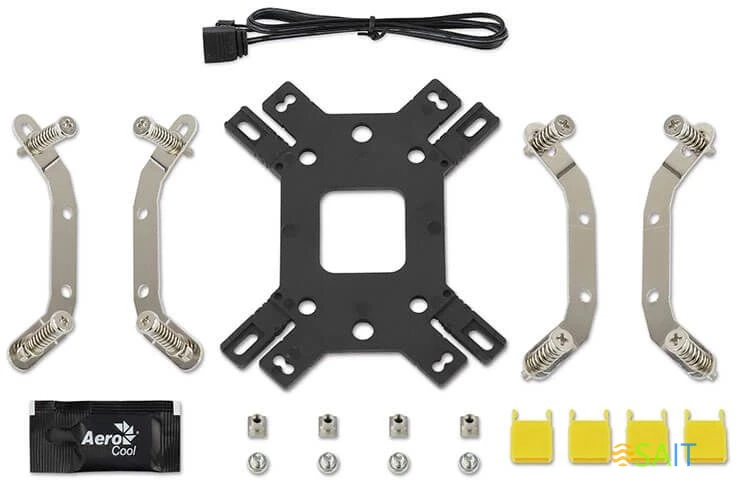 Устройство охлаждения(кулер) Aerocool Cylon 4F ARGB Soc-AM5/AM4/1200/1700/1851 черный 4-pin 14-26dB Al+Cu 145W 550gr Ret (CYLON 4F ARGB PWM 4P)