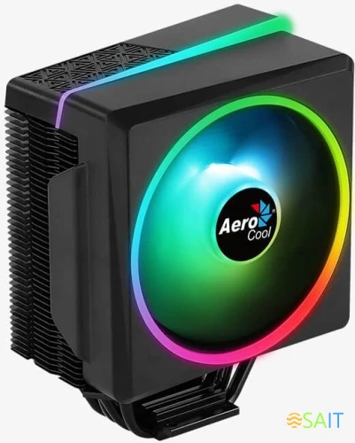 Устройство охлаждения(кулер) Aerocool Cylon 4F ARGB Soc-AM5/AM4/1200/1700/1851 черный 4-pin 14-26dB Al+Cu 145W 550gr Ret (CYLON 4F ARGB PWM 4P)