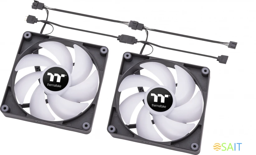 Вентилятор для корпуса Thermaltake CT140 ARGB 140х140x25 черный 4-pin 30.5дБ (упак.:2шт) (CL-F150-PL14SW-A) Ret