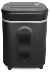 Шредер Heleos УМ28-5 черный/серебристый (секр.P-5) фрагменты 12лист. 28лтр. скрепки скобы пл.карты CD