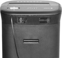 Шредер Heleos УМ28-5 черный/серебристый (секр.P-5) фрагменты 12лист. 28лтр. скрепки скобы пл.карты CD