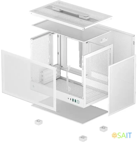 Корпус Deepcool CH160 белый без БП miniITX 7x120mm 1xUSB3.0 audio bott PSU