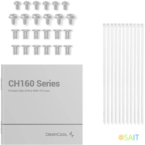 Корпус Deepcool CH160 белый без БП miniITX 7x120mm 1xUSB3.0 audio bott PSU