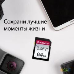 Флеш карта SDXC 64GB Transcend TS64GSDC300S 300S w/o adapter