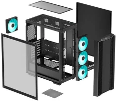 Корпус Deepcool CC560 V2 черный без БП ATX 4x120mm 5x140mm 1xUSB2.0 audio bott PSU