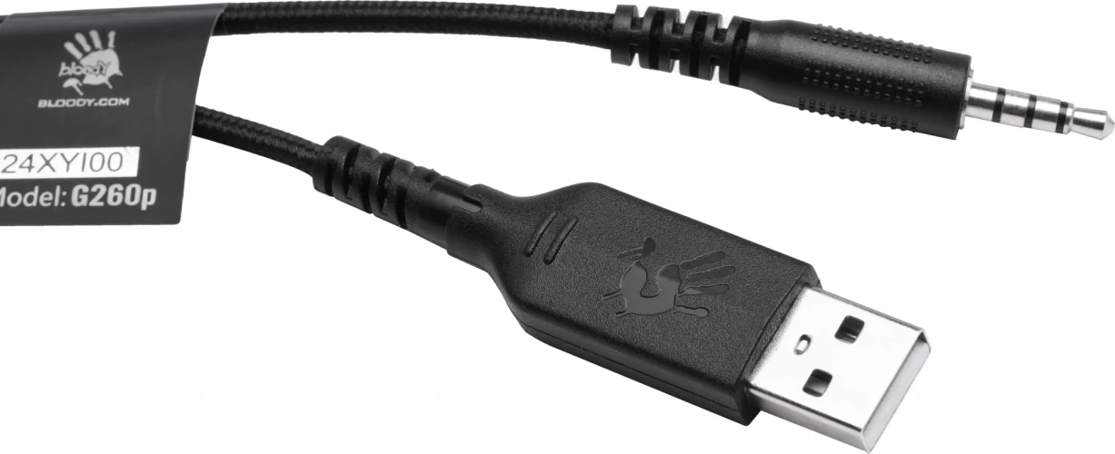 Наушники с микрофоном A4Tech Bloody G260p черный 2м мониторные USB оголовье (G260P)