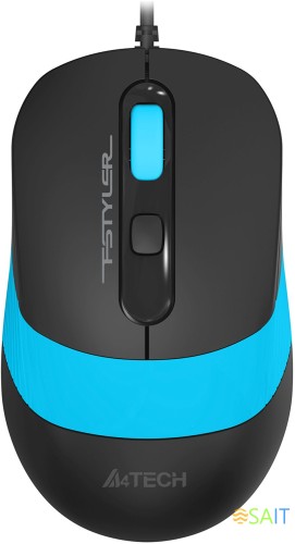 Мышь A4Tech Fstyler FM10S черный/синий оптическая 1600dpi silent USB 3but (FM10S USB BLUE)