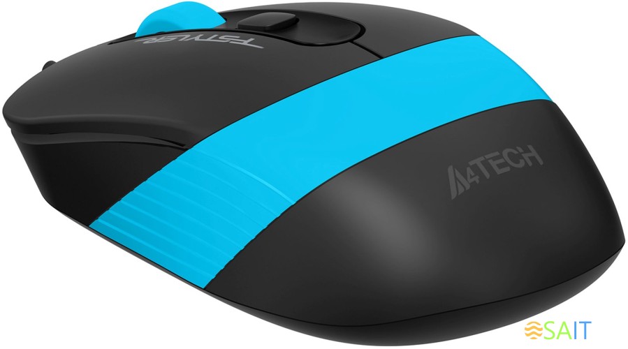 Мышь A4Tech Fstyler FM10S черный/синий оптическая 1600dpi silent USB 3but (FM10S USB BLUE)