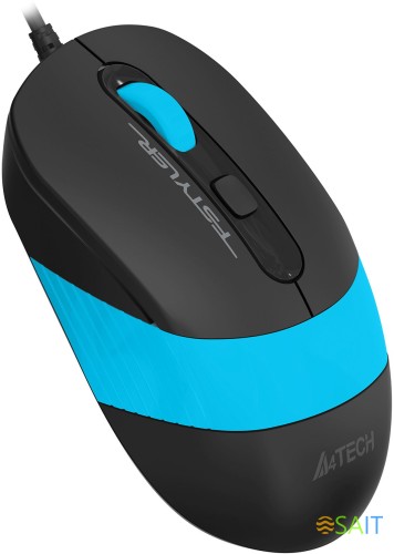 Мышь A4Tech Fstyler FM10S черный/синий оптическая 1600dpi silent USB 3but (FM10S USB BLUE)
