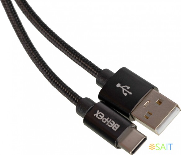 Кабель USB (m)-USB Type-C (m) 1м черный