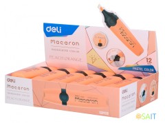 Текстовыделитель Deli EU356-OR Macaron скошенный пиш. наконечник 1-5мм персиковый
